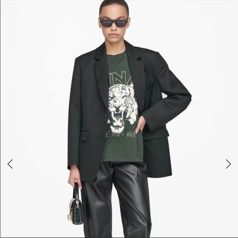 Anine Bing Green Graphic Short Sleeve Tee